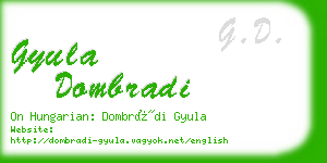 gyula dombradi business card